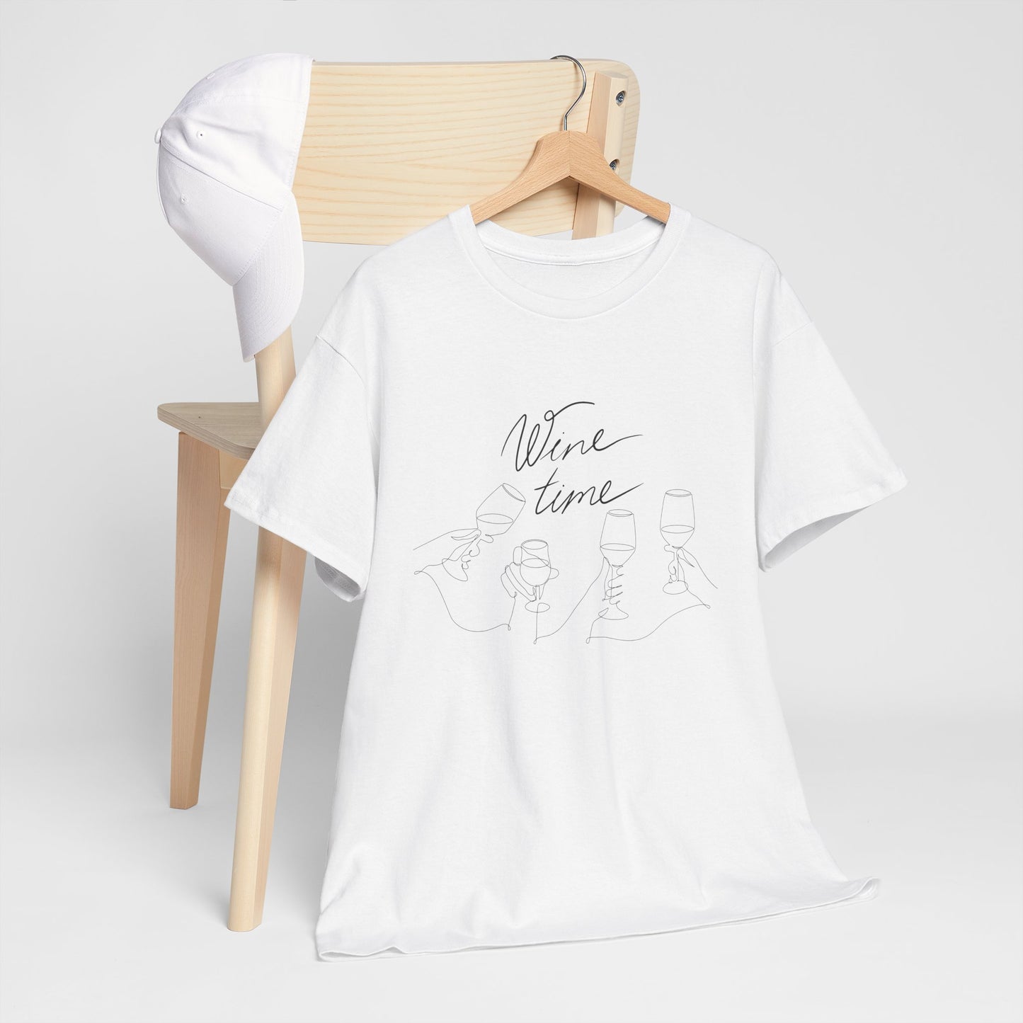 'Wine Time' T-shirt - T-shirt met grappige wijn tekst