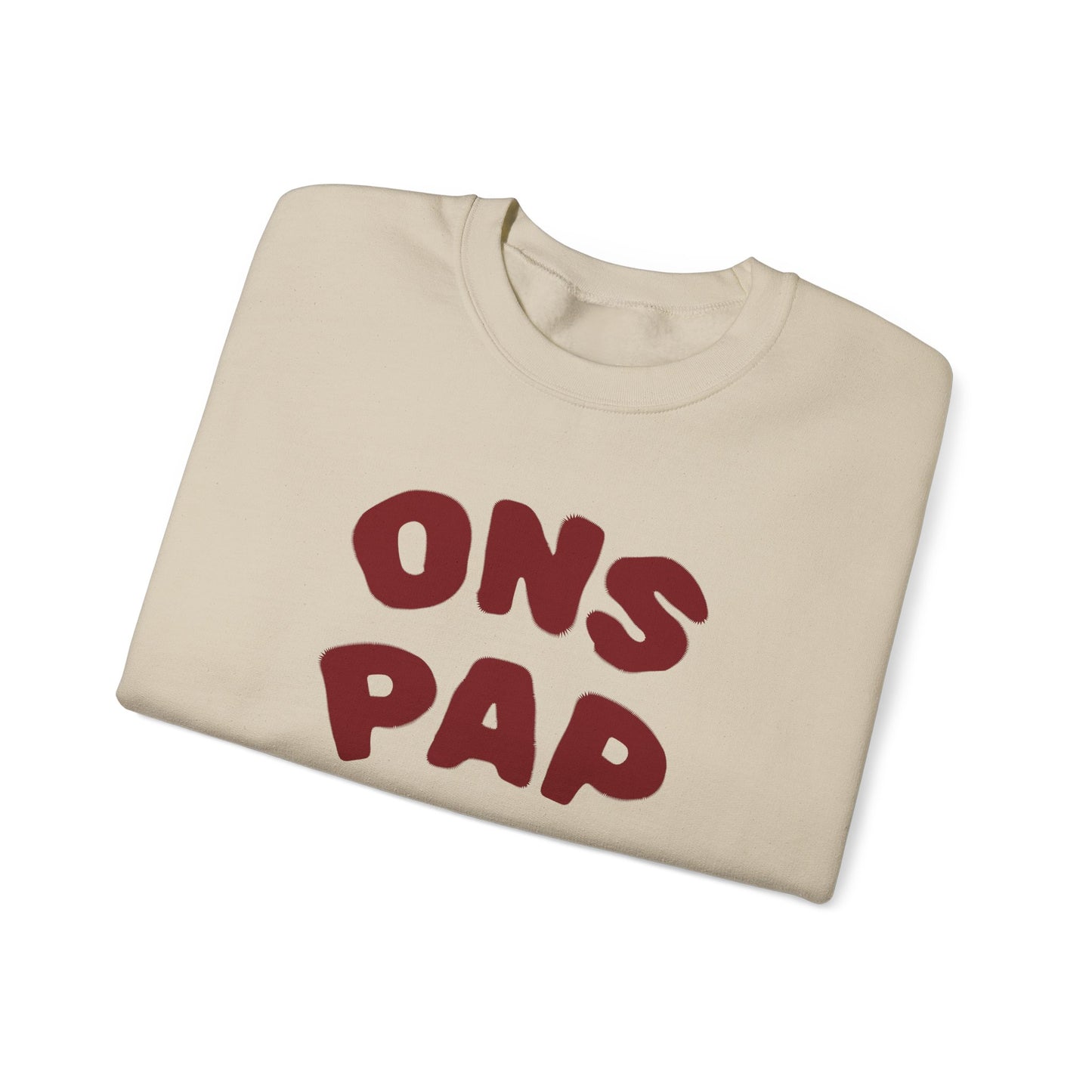 'ONS PAP' - Trui / sweatshirt met opdruk voorkant rood