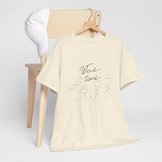 'Wine Time' T-shirt - T-shirt met grappige wijn tekst