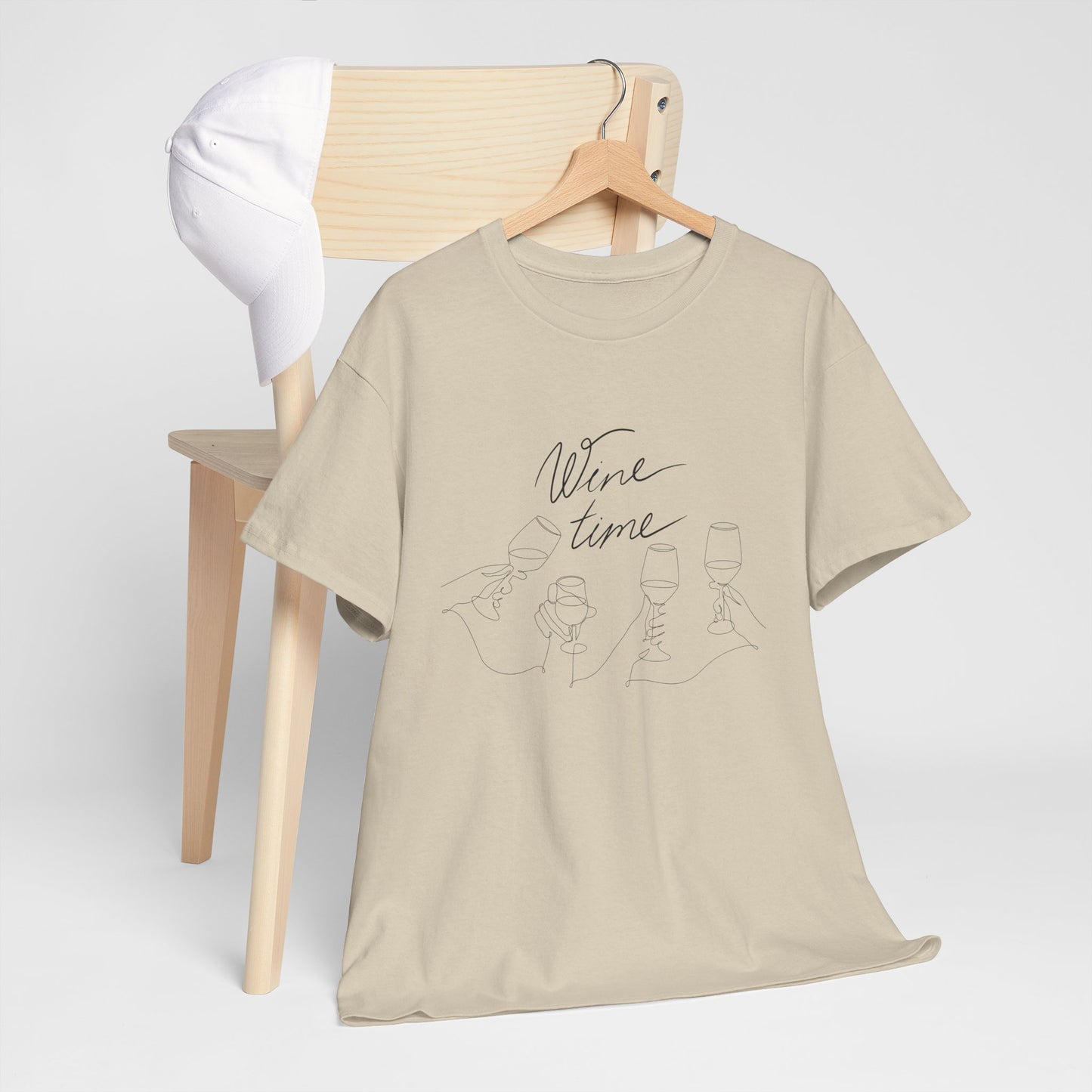 'Wine Time' T-shirt - T-shirt met grappige wijn tekst