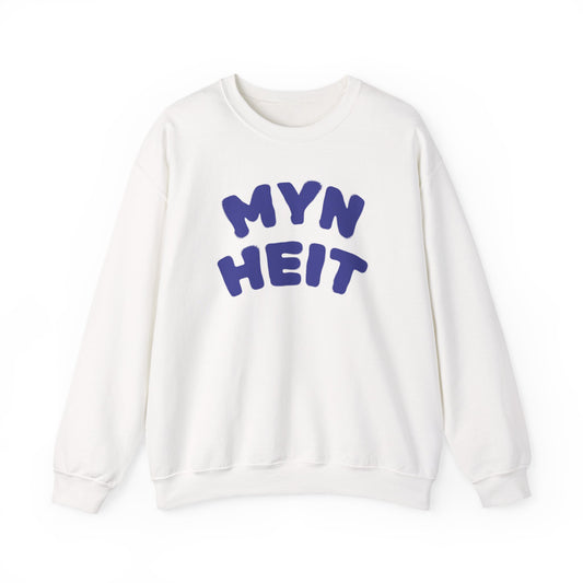 'MYN HEIT' - Trui / sweatshirt met opdruk voorkant blauw