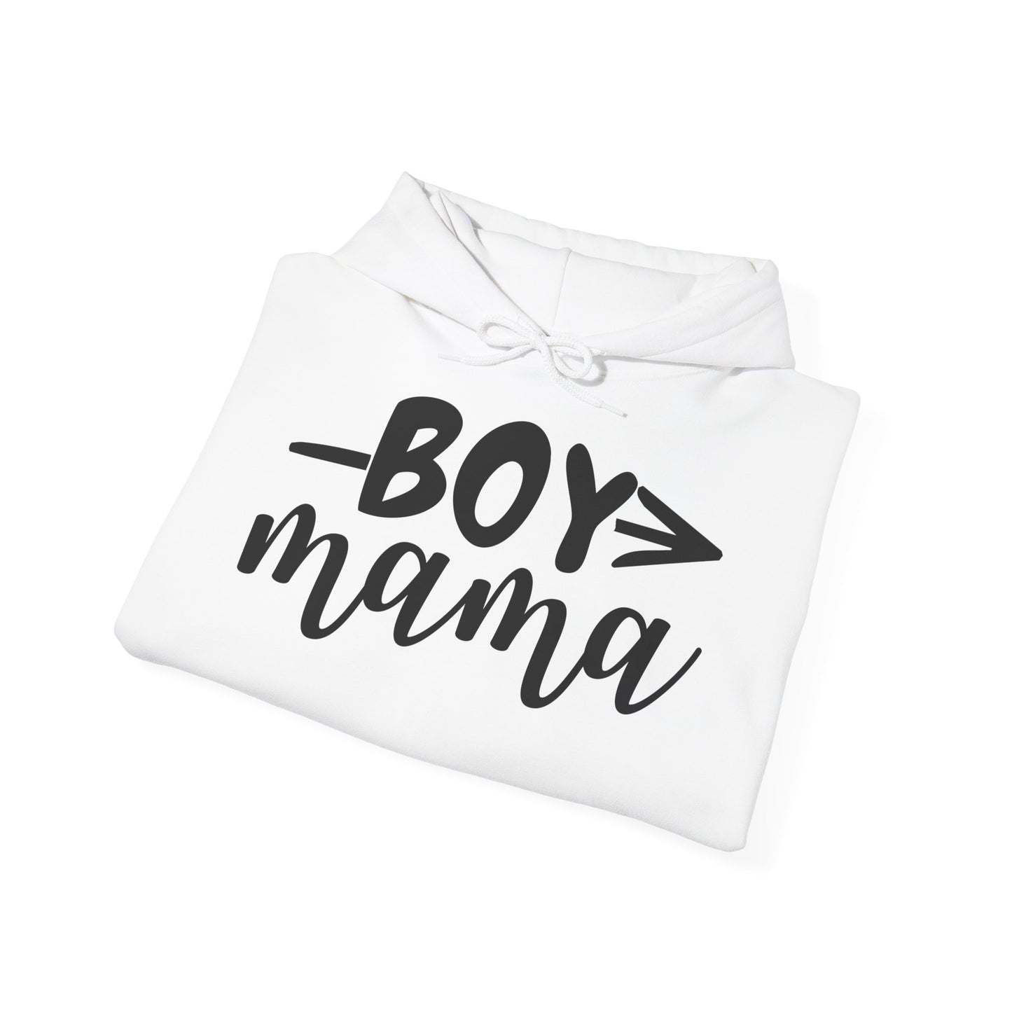 Boy Mama Hoodie — Casual Mom Pullover for Boy Moms, Cute Script Design