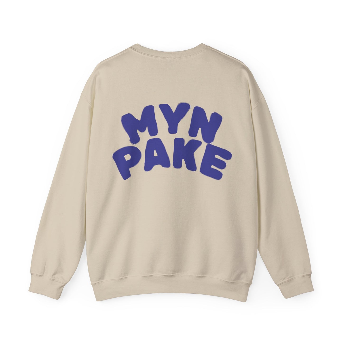 'MYN PAKE' - Trui / sweatshirt met opdruk achterkant blauw