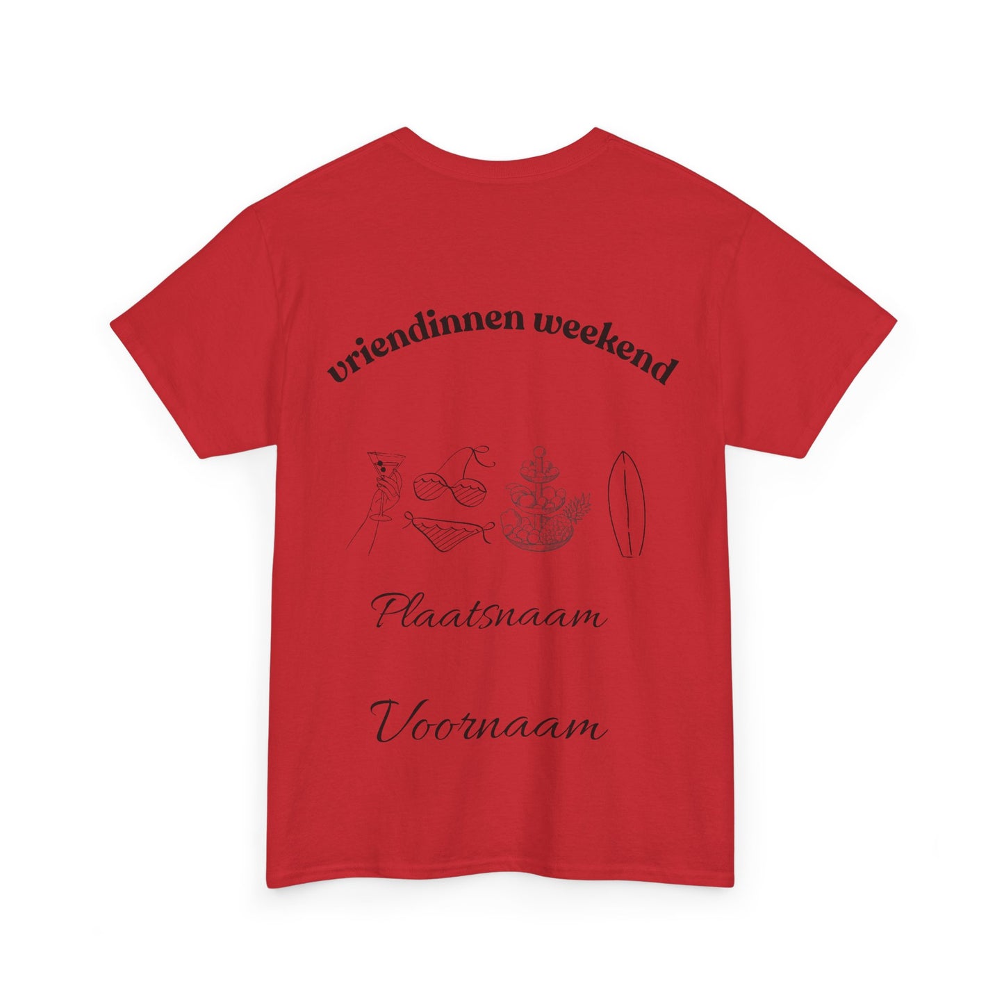 Gepersonaliseerd t-shirt vriendinnen weekend - achterkant