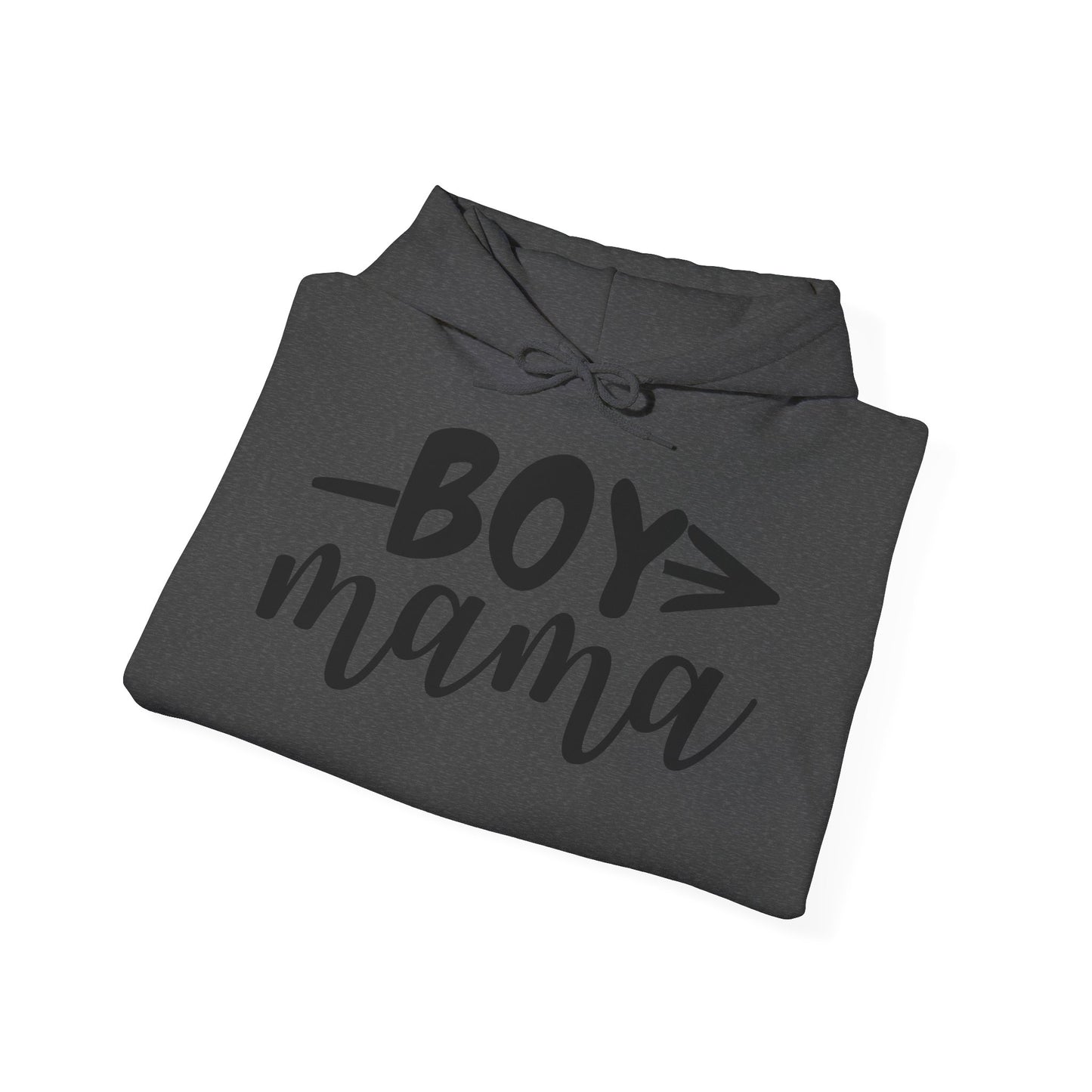Boy Mama Hoodie — Casual Mom Pullover for Boy Moms, Cute Script Design