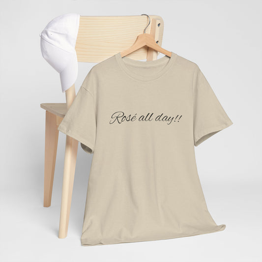 'Rose All Day!!' T-shirt - casual t-shirt met grappige wijn quote