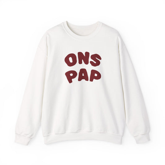 'ONS PAP' - Trui / sweatshirt met opdruk voorkant rood