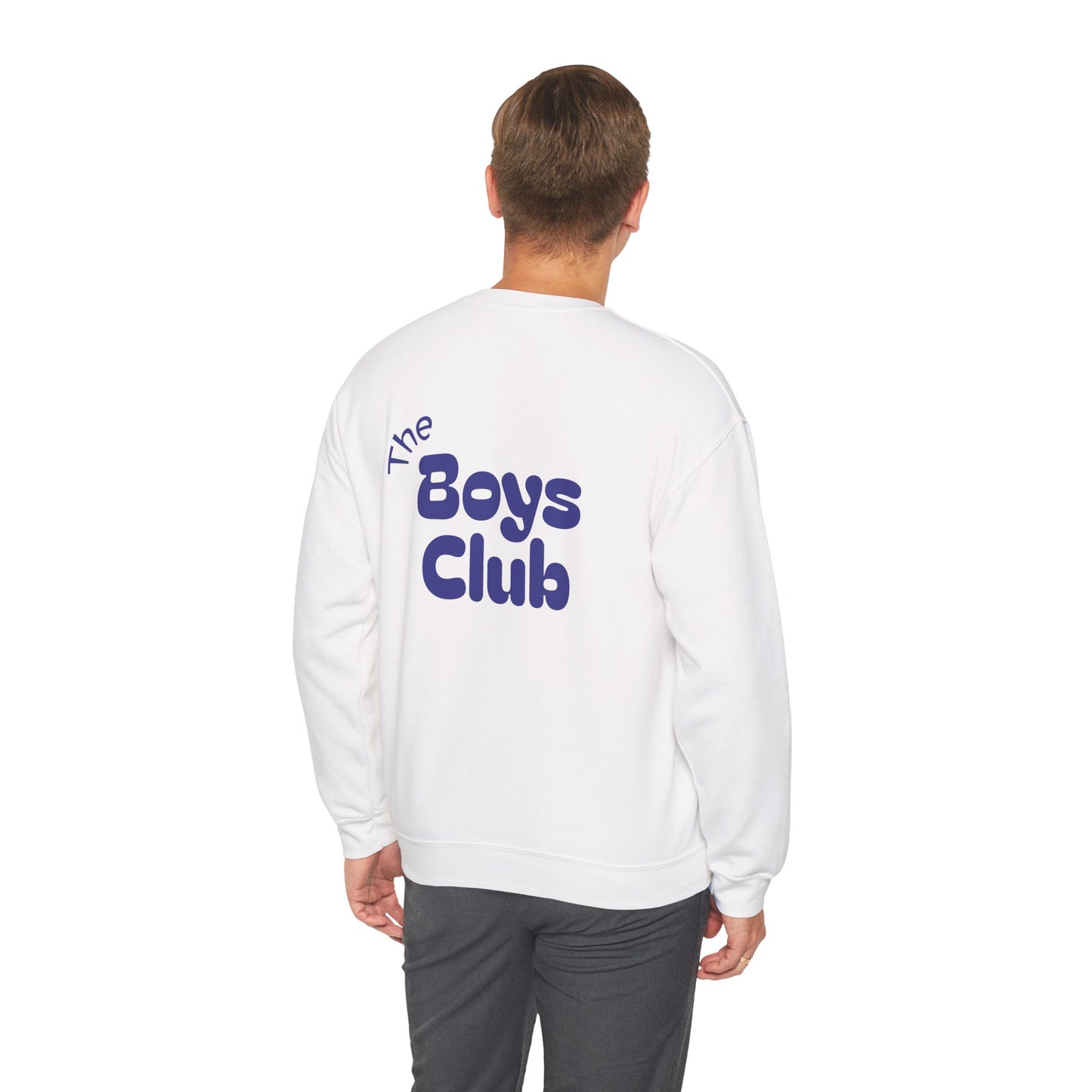 'The Boys Club' - Trui / sweatshirt met opdruk achterkant blauw