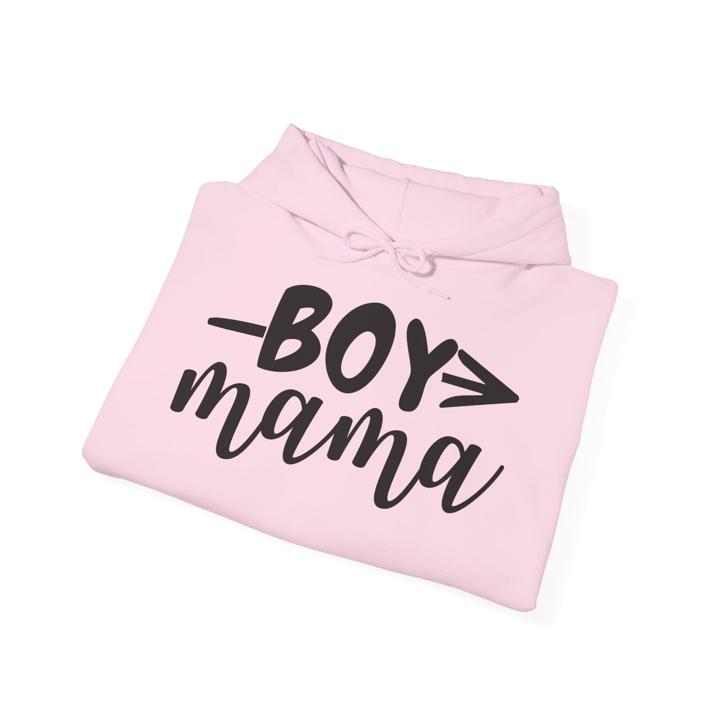 Boy Mama Hoodie — Casual Mom Pullover for Boy Moms, Cute Script Design