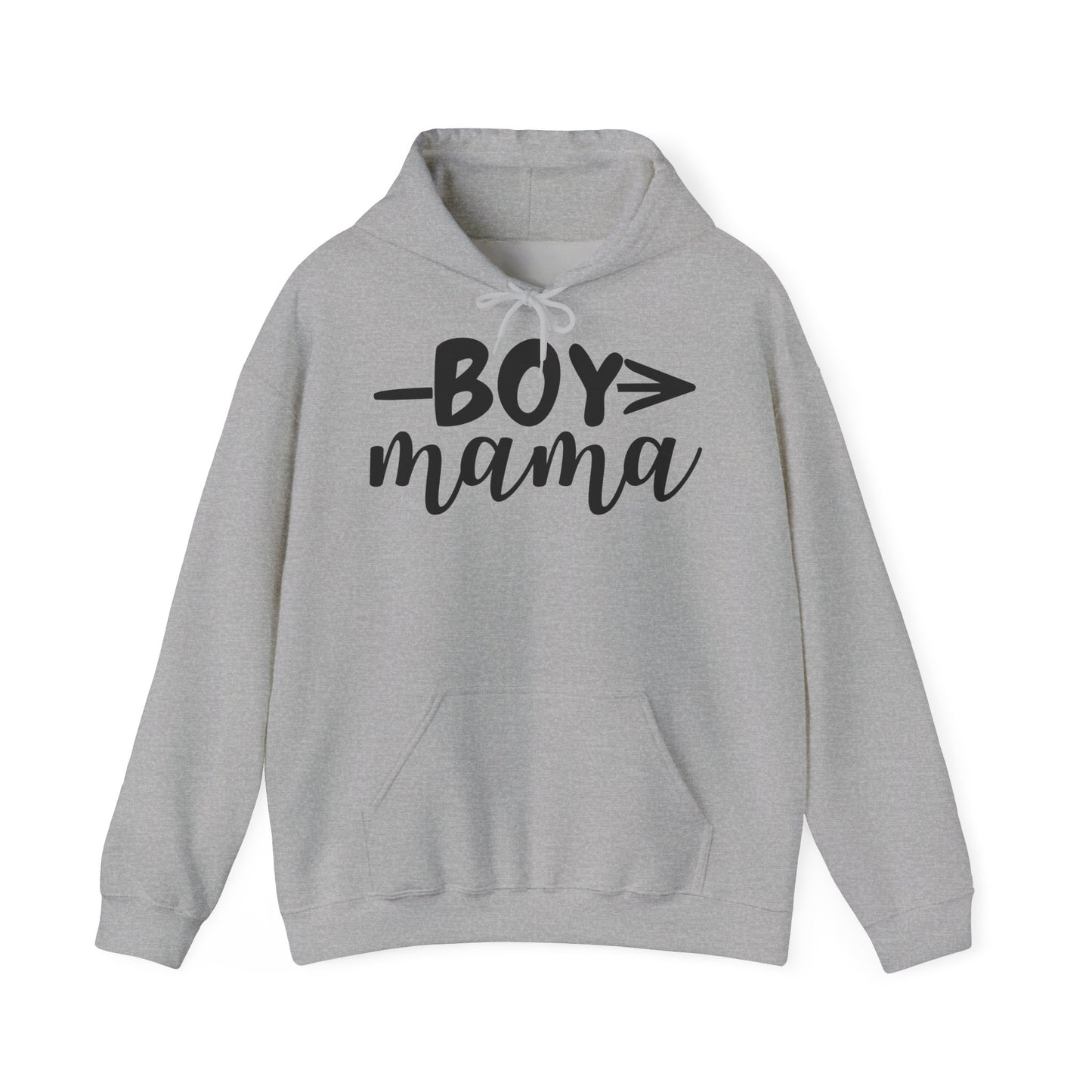 Boy Mama Hoodie — Casual Mom Pullover for Boy Moms, Cute Script Design