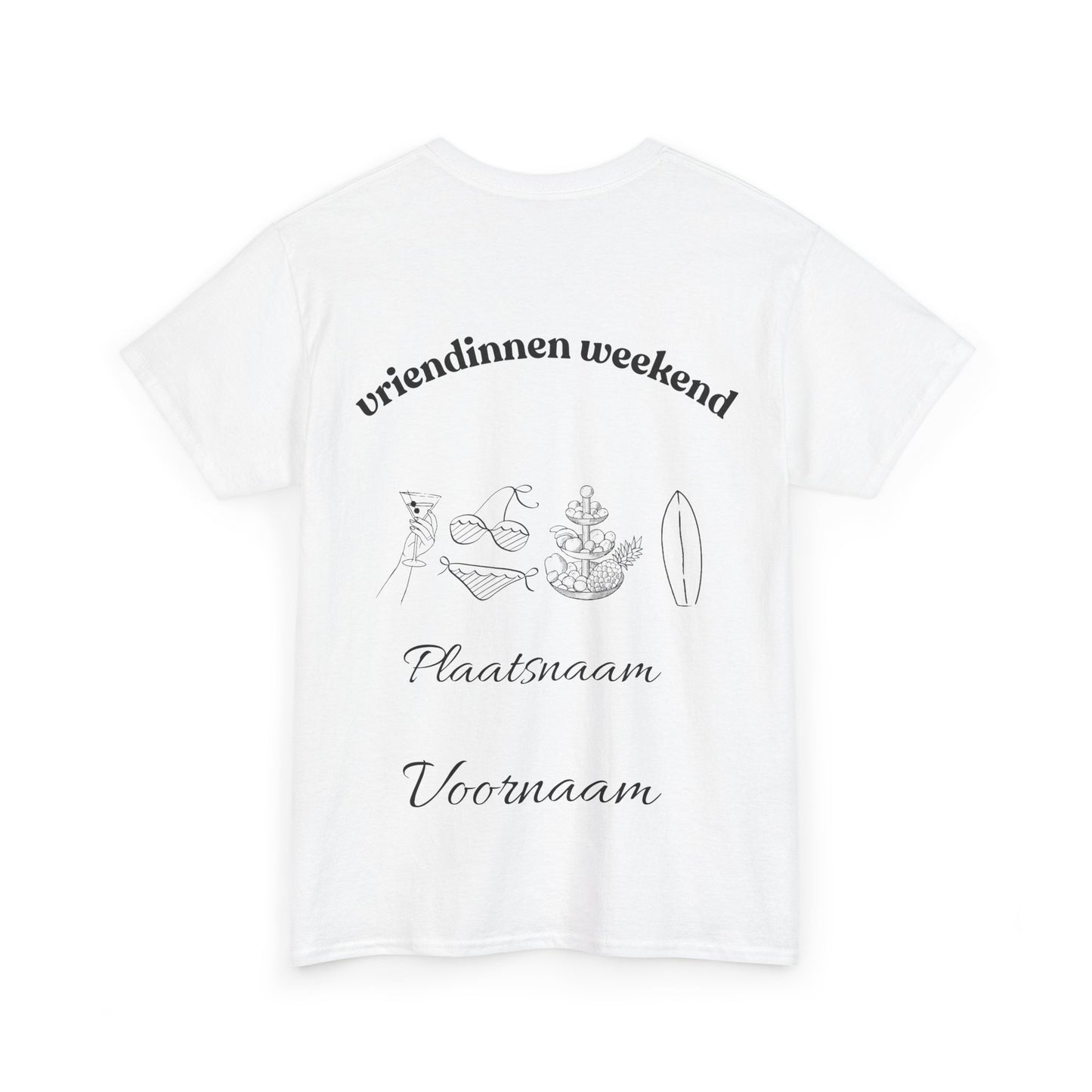 Gepersonaliseerd t-shirt vriendinnen weekend - achterkant