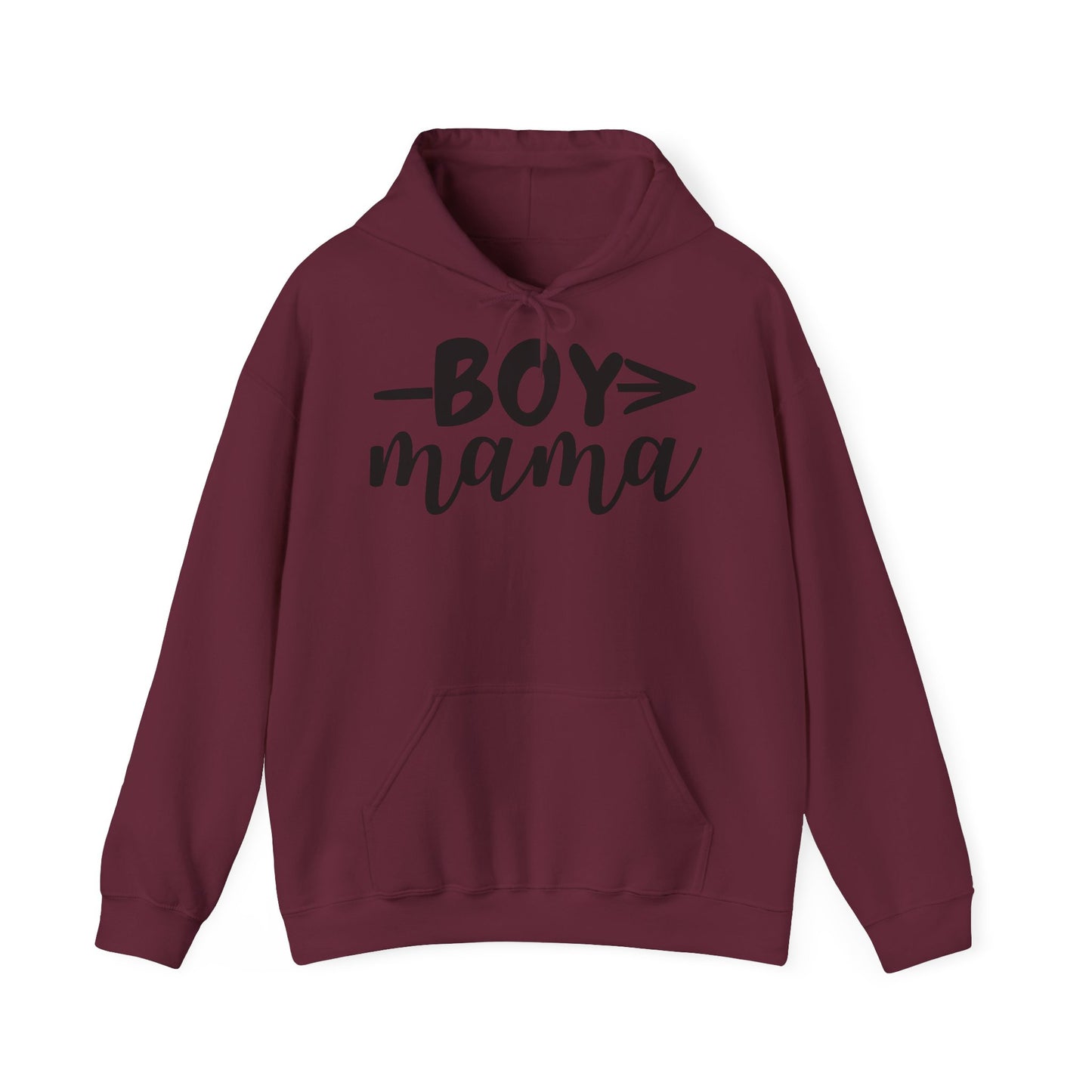 Boy Mama Hoodie — Casual Mom Pullover for Boy Moms, Cute Script Design