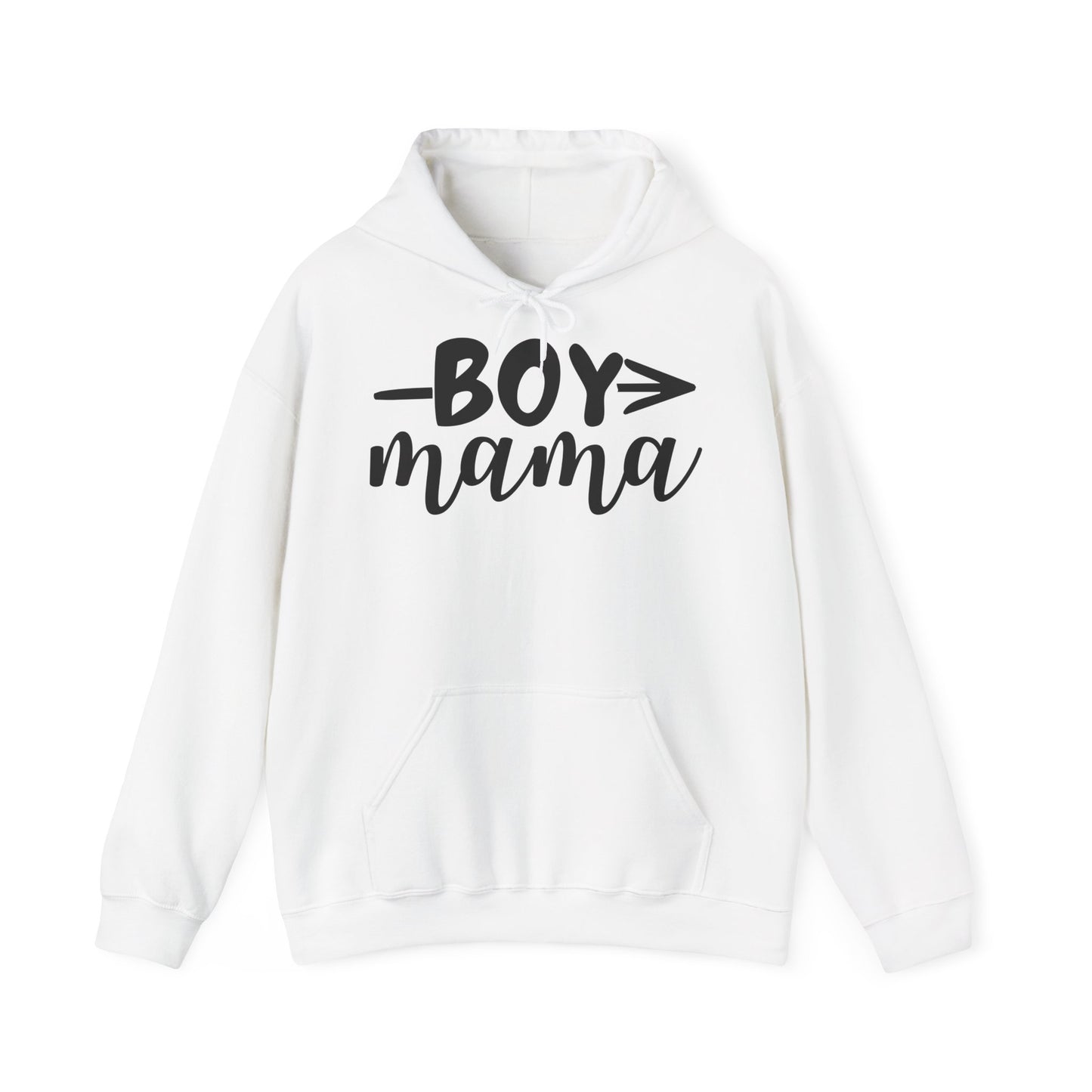 Boy Mama Hoodie — Casual Mom Pullover for Boy Moms, Cute Script Design