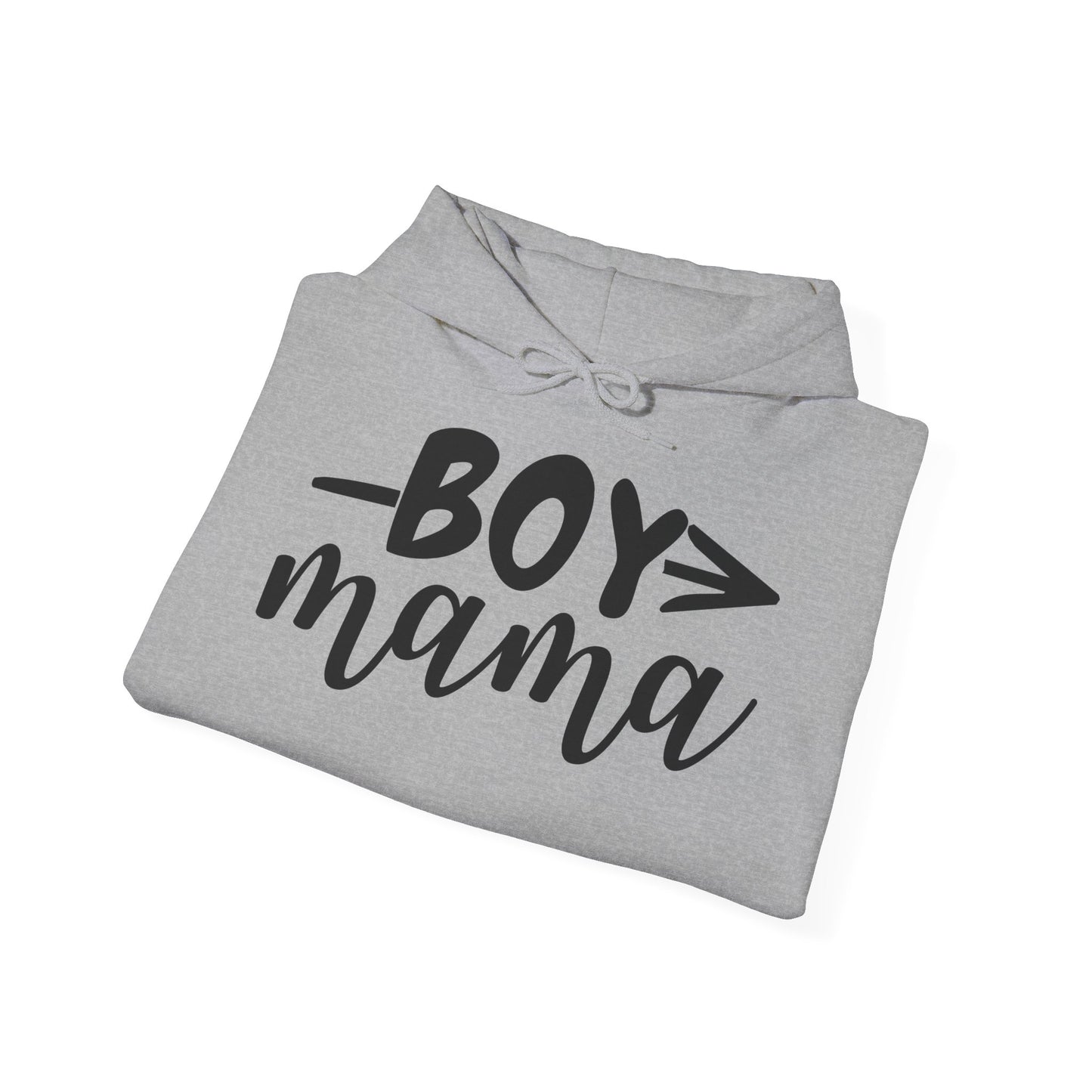 Boy Mama Hoodie — Casual Mom Pullover for Boy Moms, Cute Script Design
