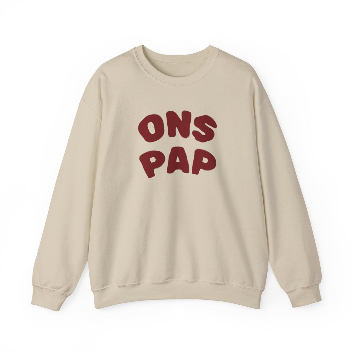 'ONS PAP' - Trui / sweatshirt met opdruk voorkant rood