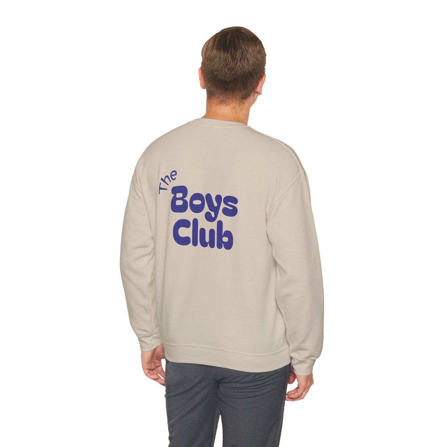 'The Boys Club' - Trui / sweatshirt met opdruk achterkant blauw