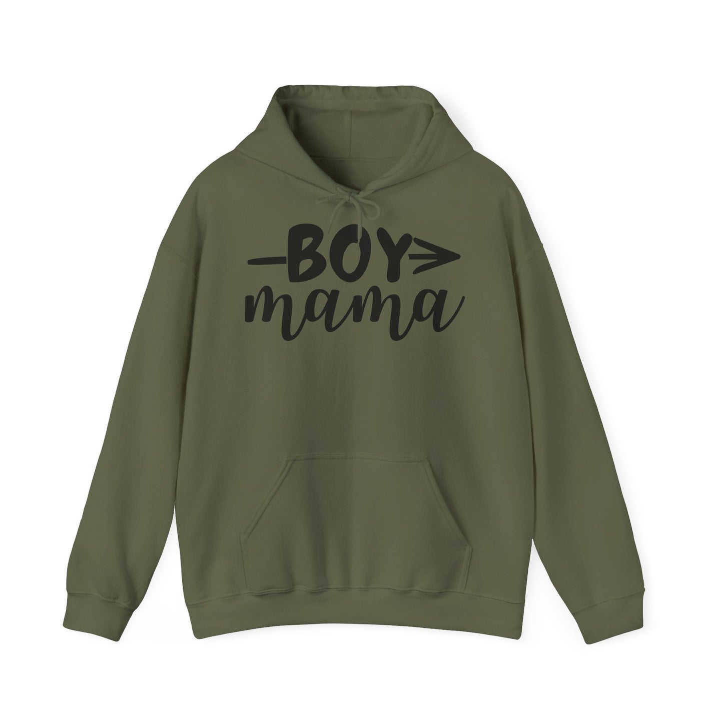Boy Mama Hoodie — Casual Mom Pullover for Boy Moms, Cute Script Design