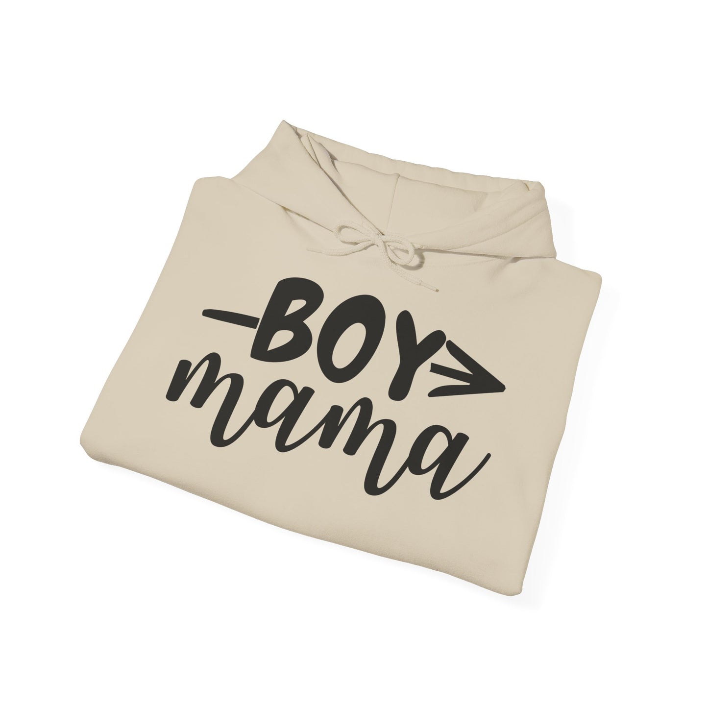 Boy Mama Hoodie — Casual Mom Pullover for Boy Moms, Cute Script Design