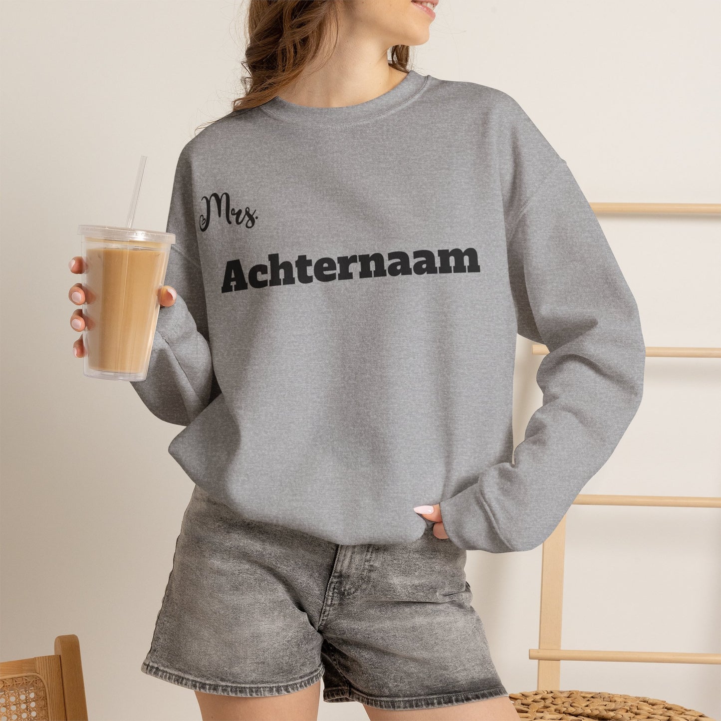 Mrs - trui / sweatshirt met gepersonaliseerde tekst