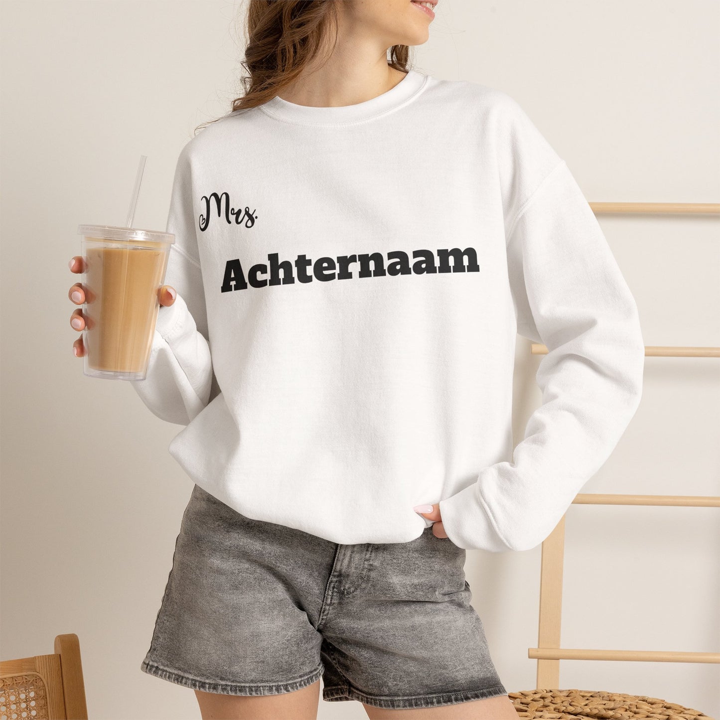 Mrs - trui / sweatshirt met gepersonaliseerde tekst