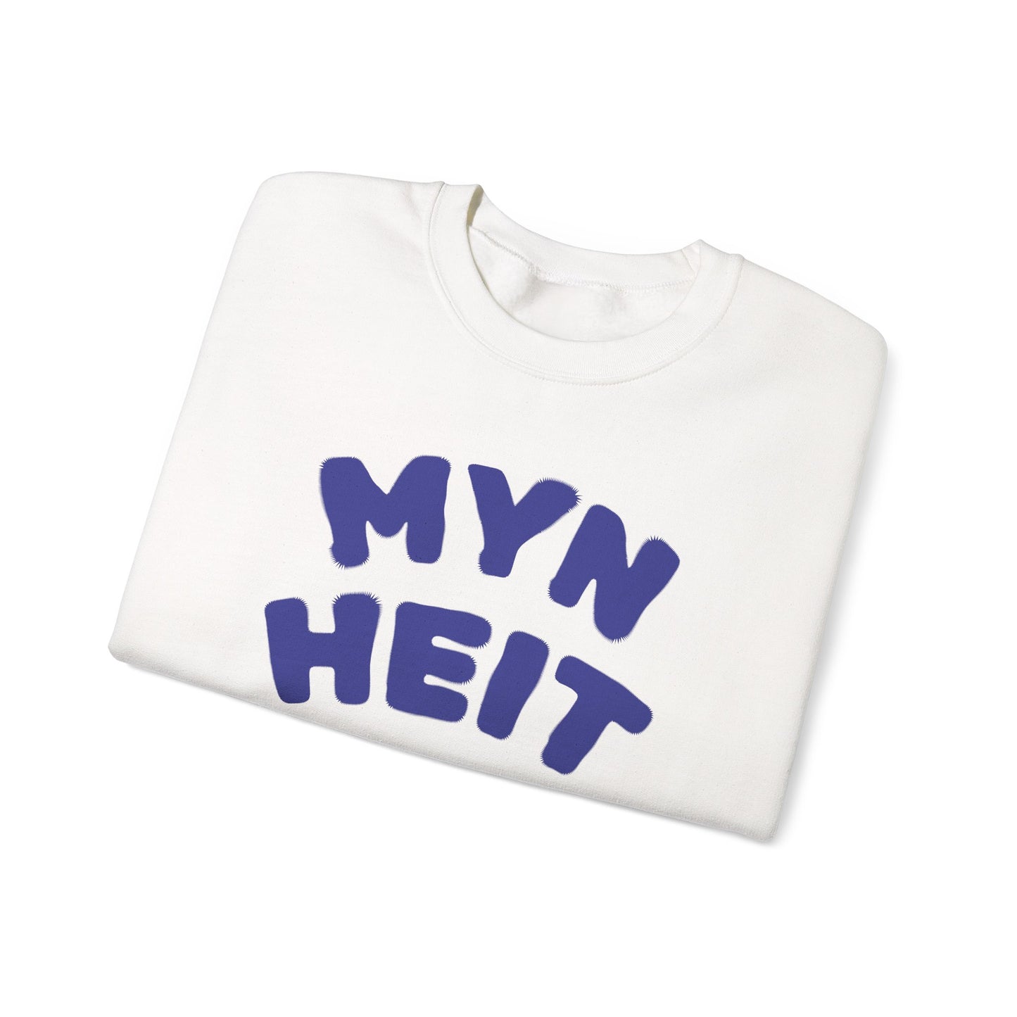 'MYN HEIT' - Trui / sweatshirt met opdruk voorkant blauw