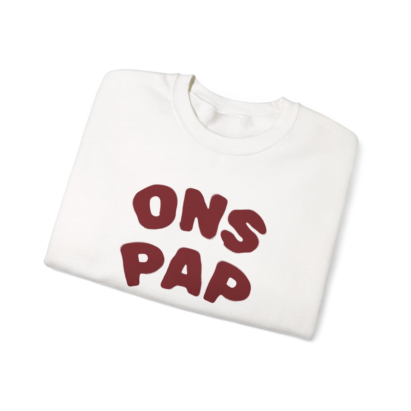 'ONS PAP' - Trui / sweatshirt met opdruk voorkant rood