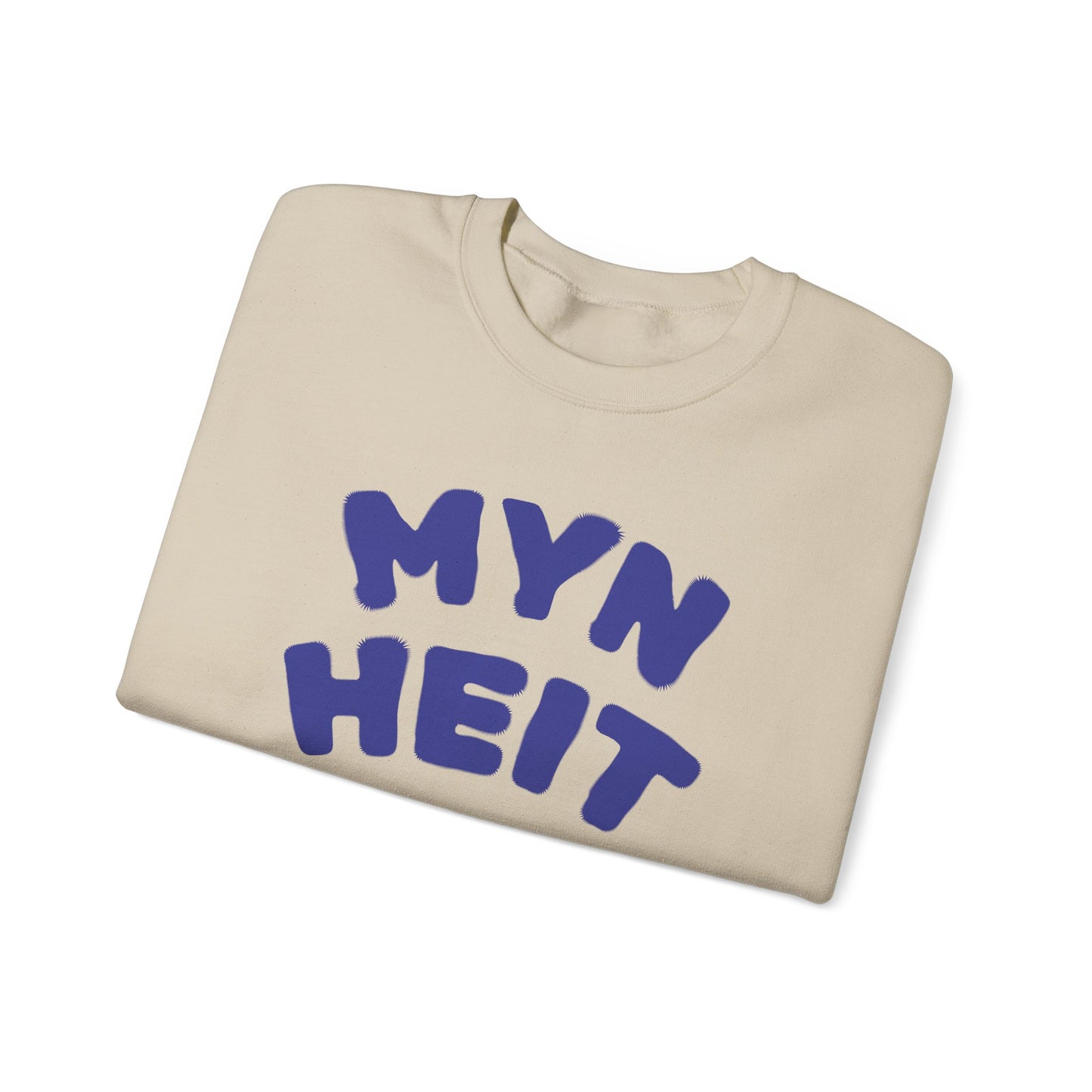 'MYN HEIT' - Trui / sweatshirt met opdruk voorkant blauw