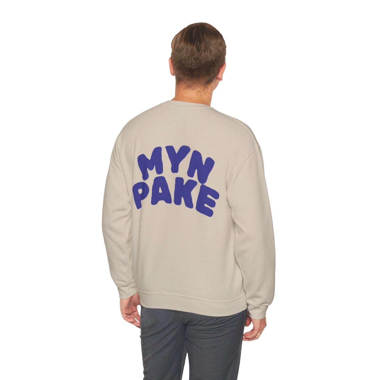 'MYN PAKE' - Trui / sweatshirt met opdruk achterkant blauw
