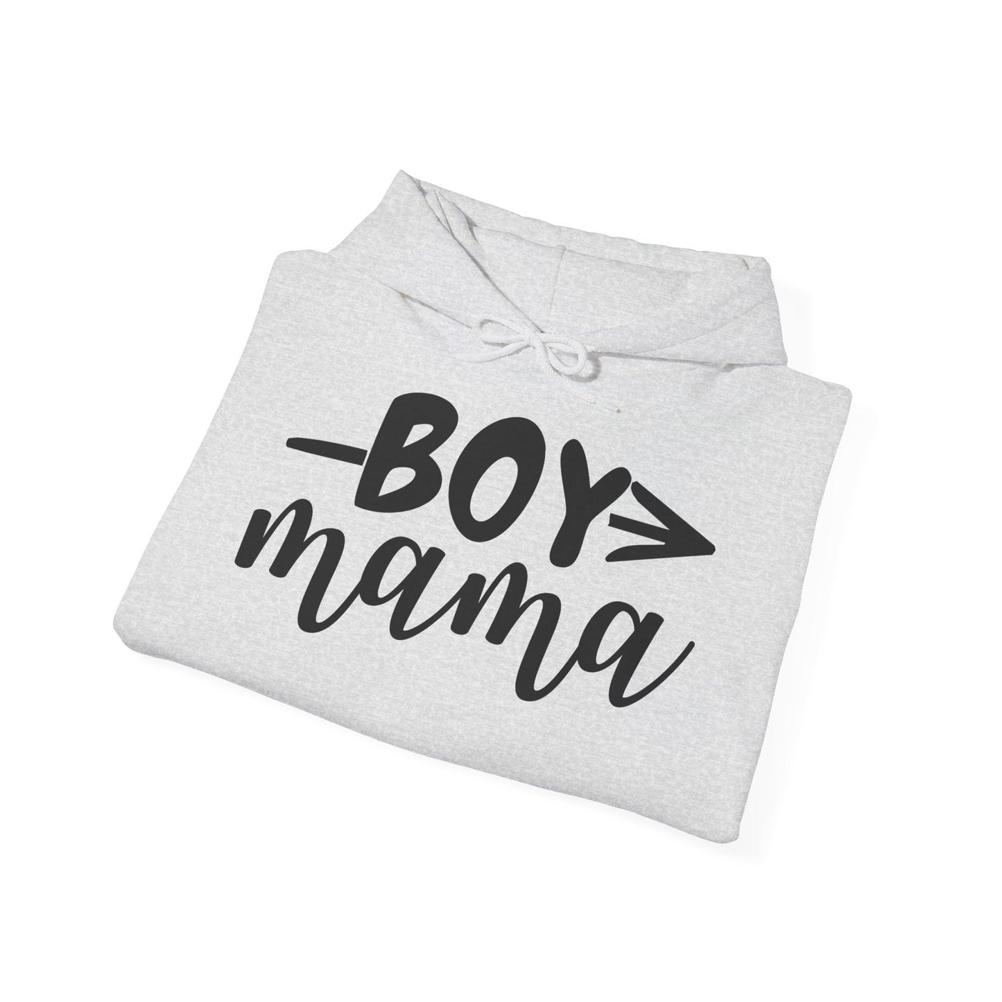 Boy Mama Hoodie — Casual Mom Pullover for Boy Moms, Cute Script Design