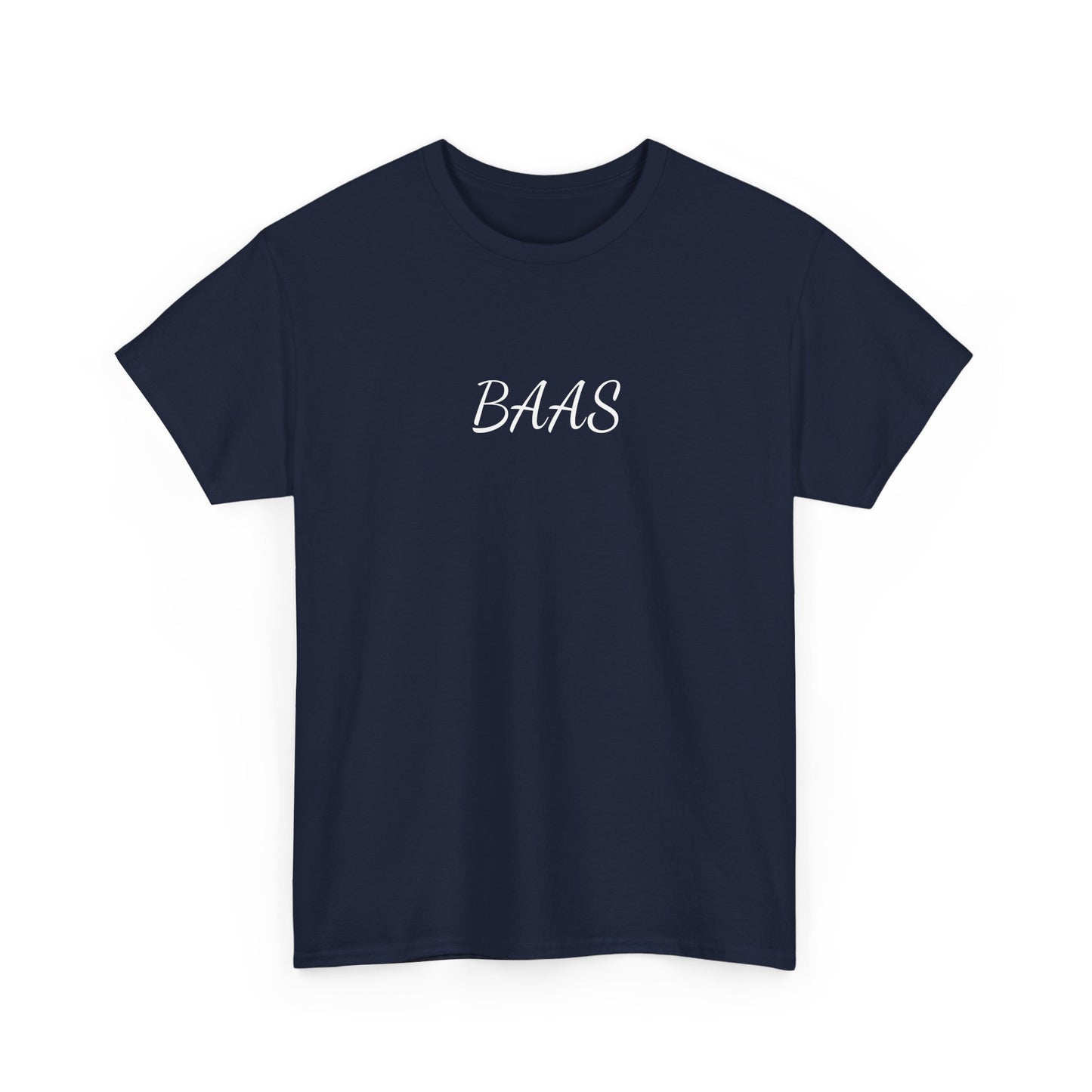 BAAS t-shirt — Minimalistisch shirt met tiener uitspraak