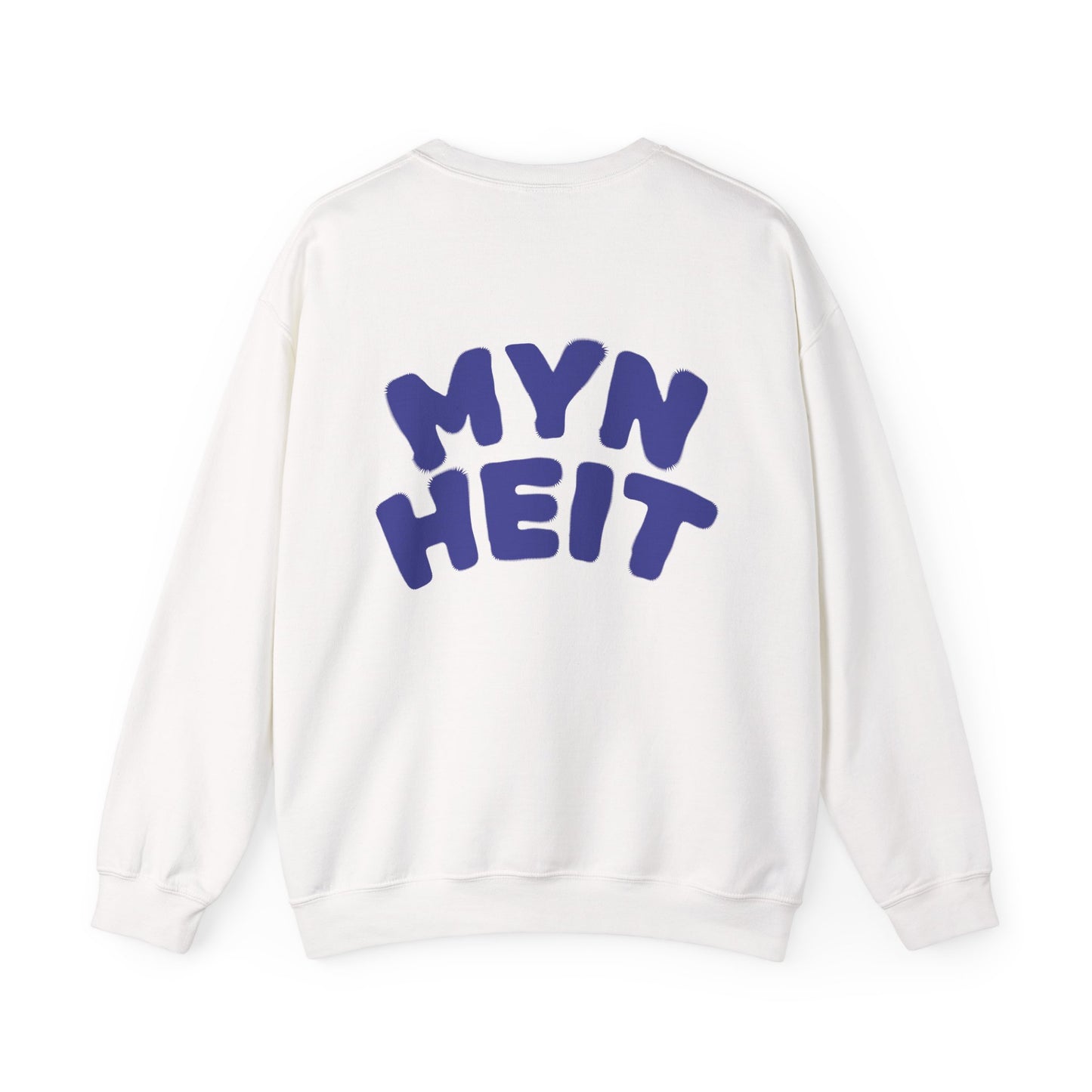 'MYN HEIT' - Trui / sweatshirt met opdruk achterkant blauw