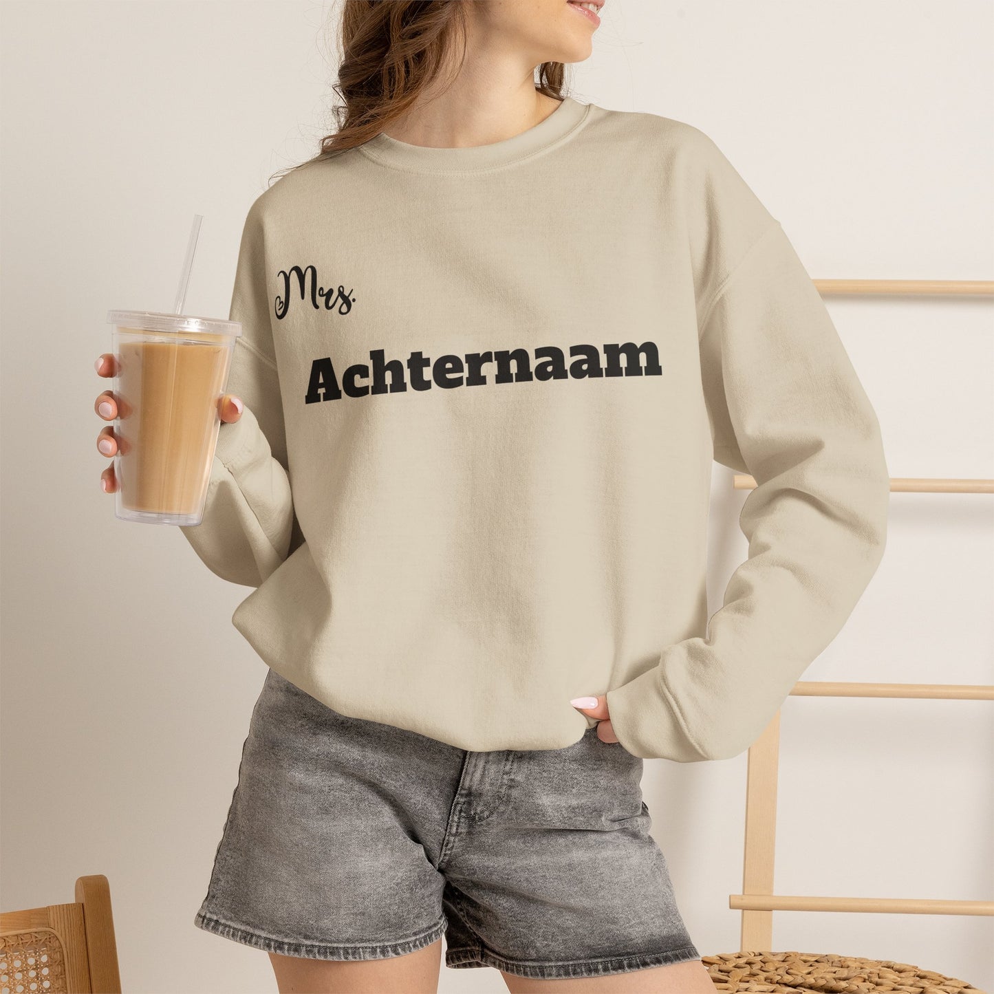 Mrs - trui / sweatshirt met gepersonaliseerde tekst