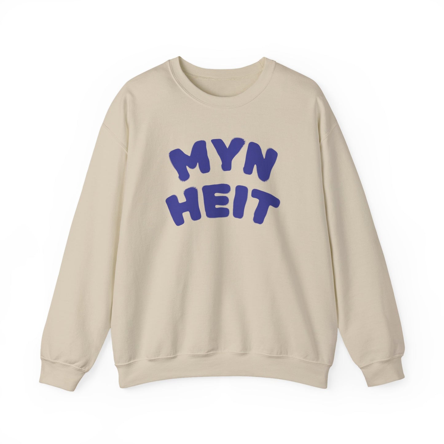 'MYN HEIT' - Trui / sweatshirt met opdruk voorkant blauw