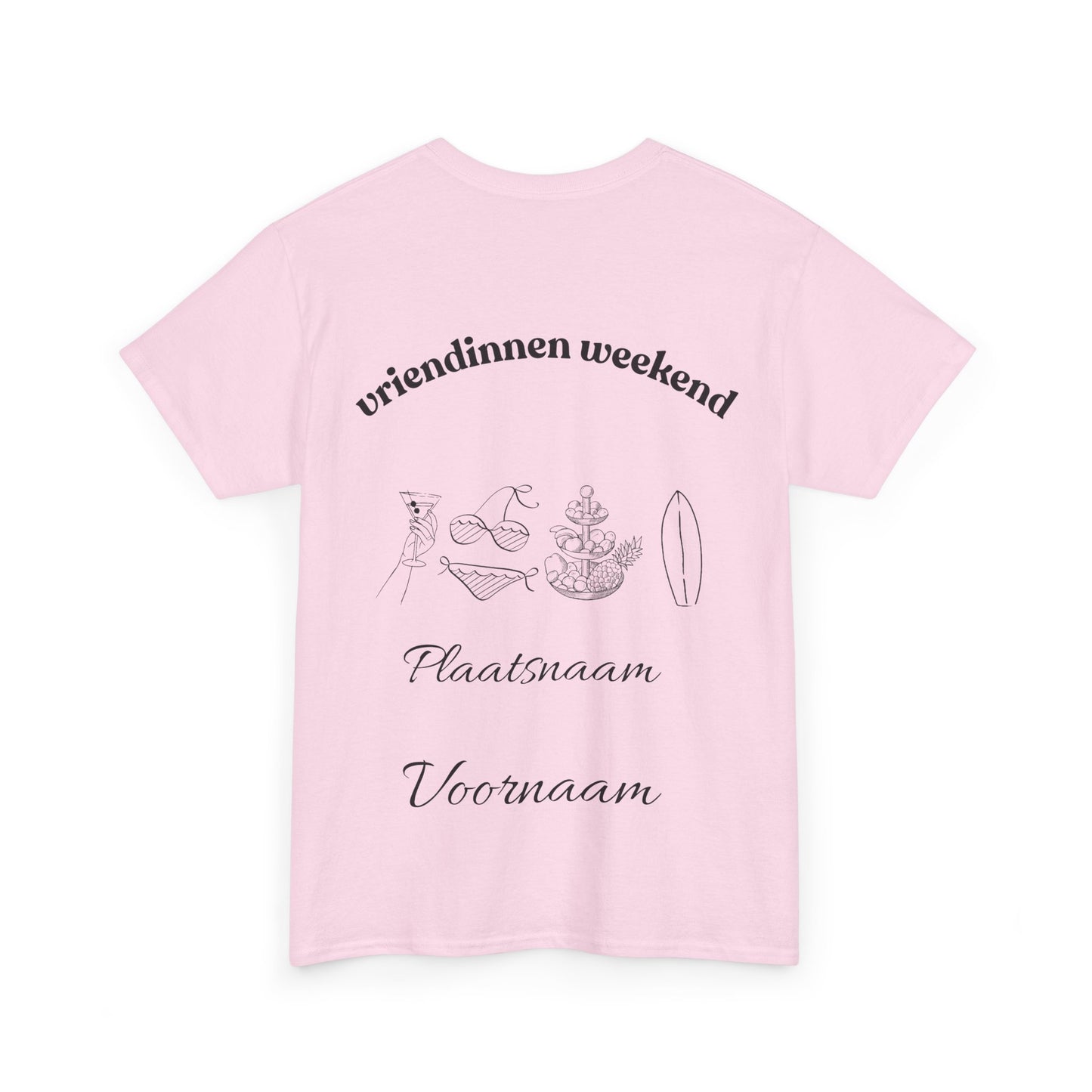 Gepersonaliseerd t-shirt vriendinnen weekend - achterkant