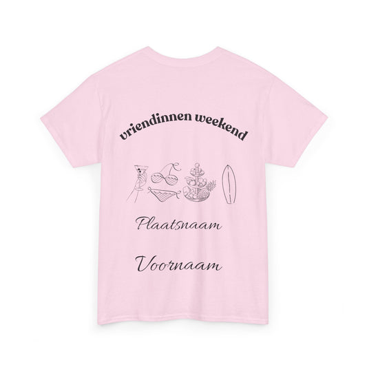 Gepersonaliseerd t-shirt vriendinnen weekend - achterkant