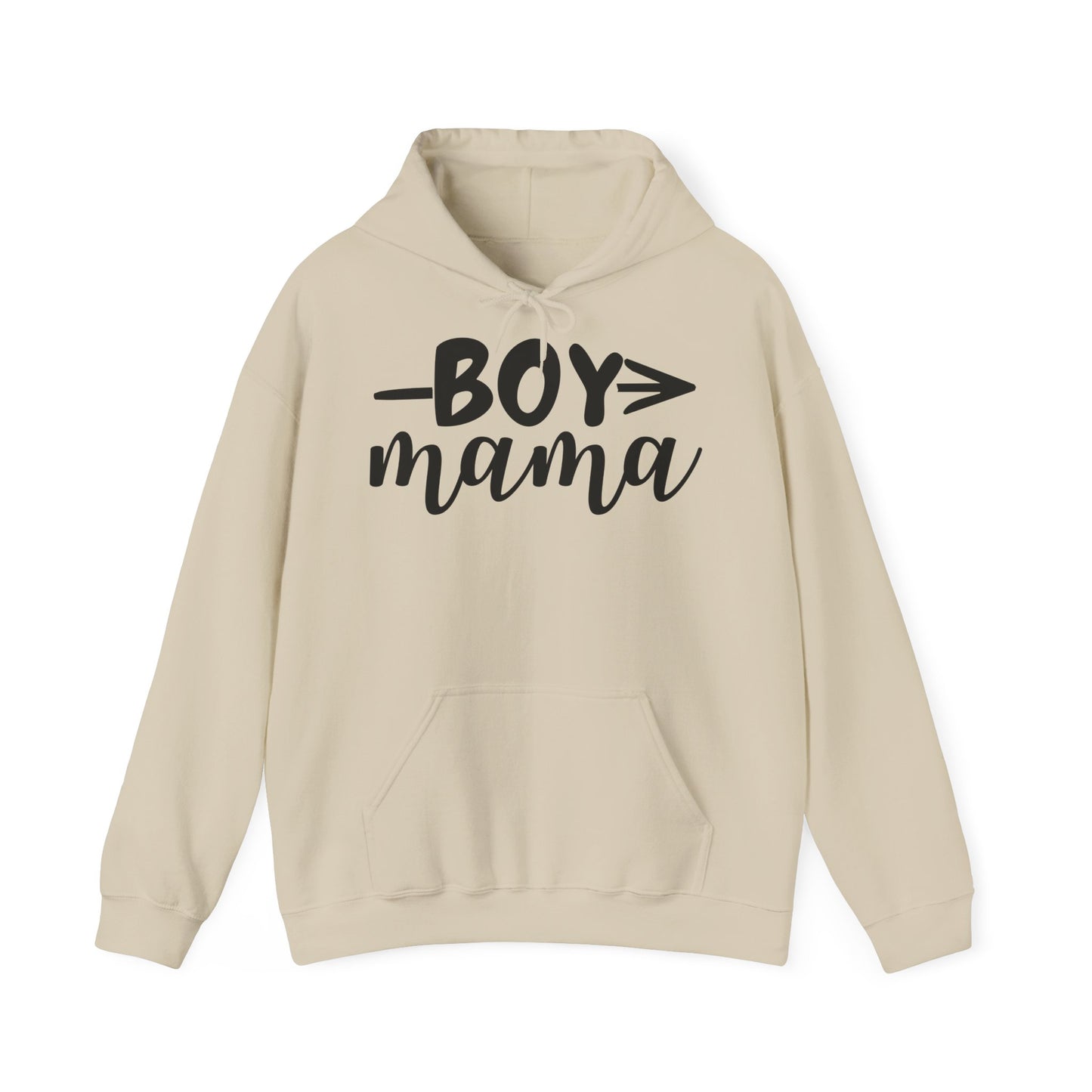 Boy Mama Hoodie — Casual Mom Pullover for Boy Moms, Cute Script Design