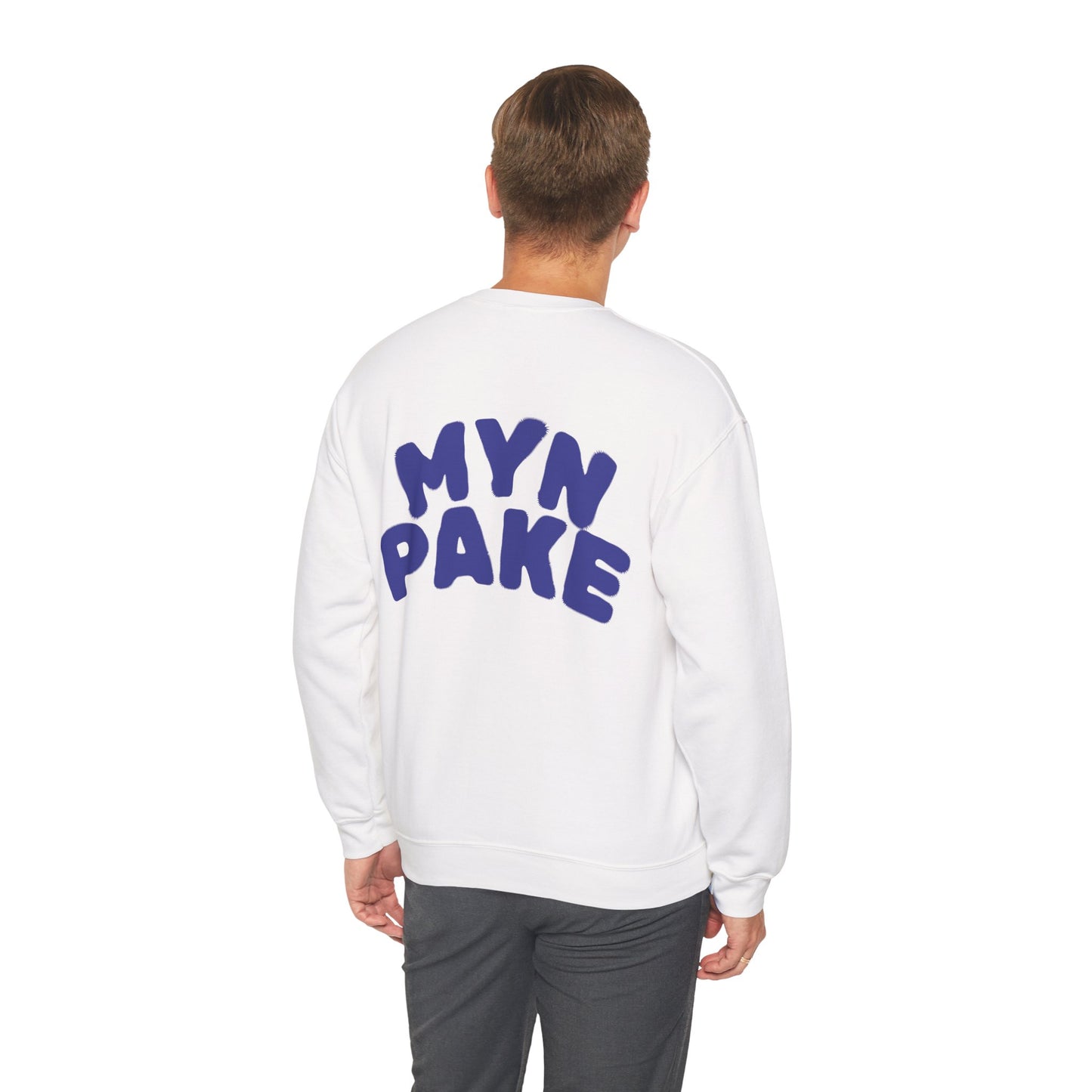 'MYN PAKE' - Trui / sweatshirt met opdruk achterkant blauw