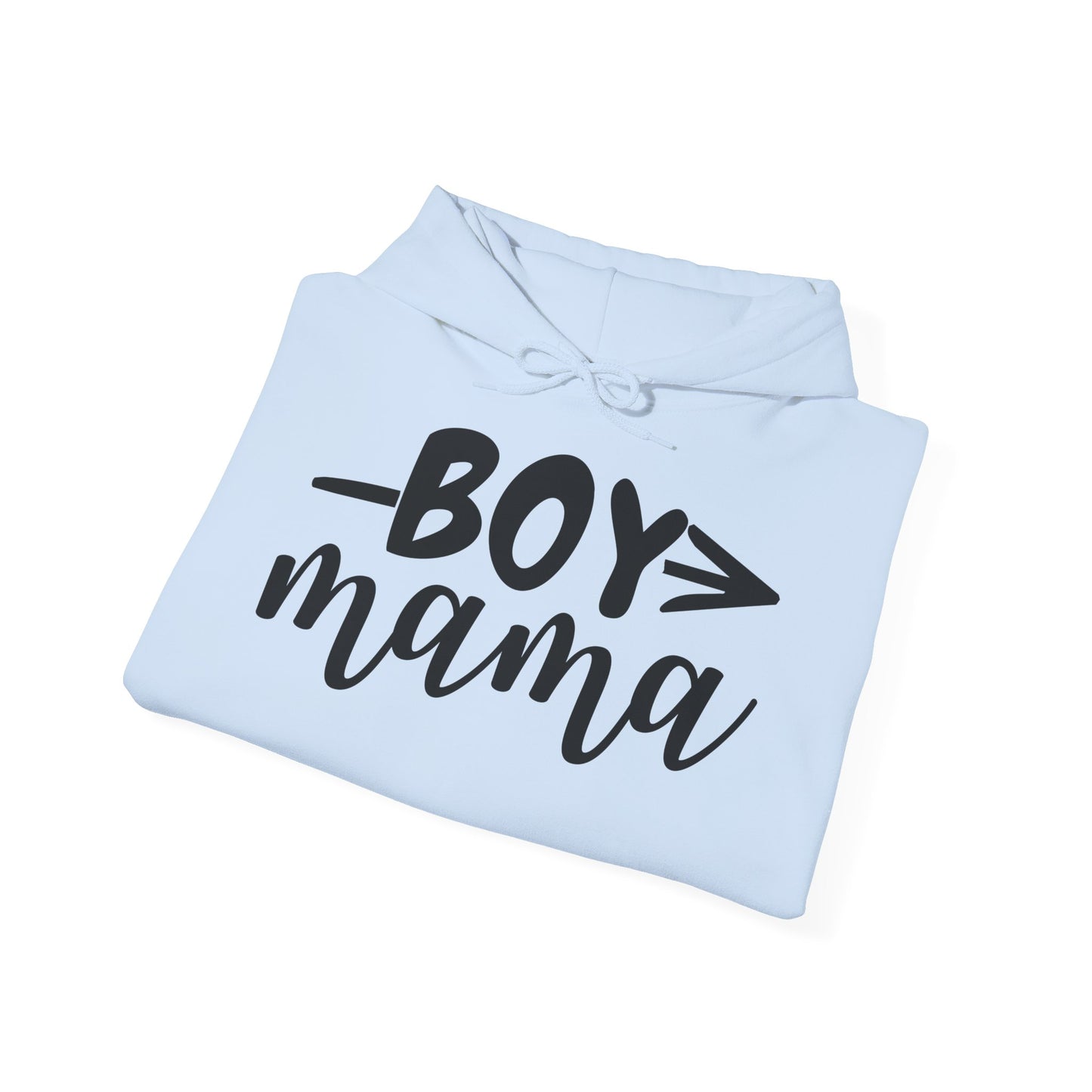 Boy Mama Hoodie — Casual Mom Pullover for Boy Moms, Cute Script Design