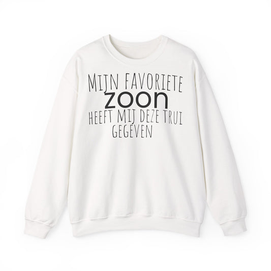 Crewneck Sweatshirt – "Mijn favoriete zoon heeft mij dit shirt gegeven" Dutch Gift for Mom