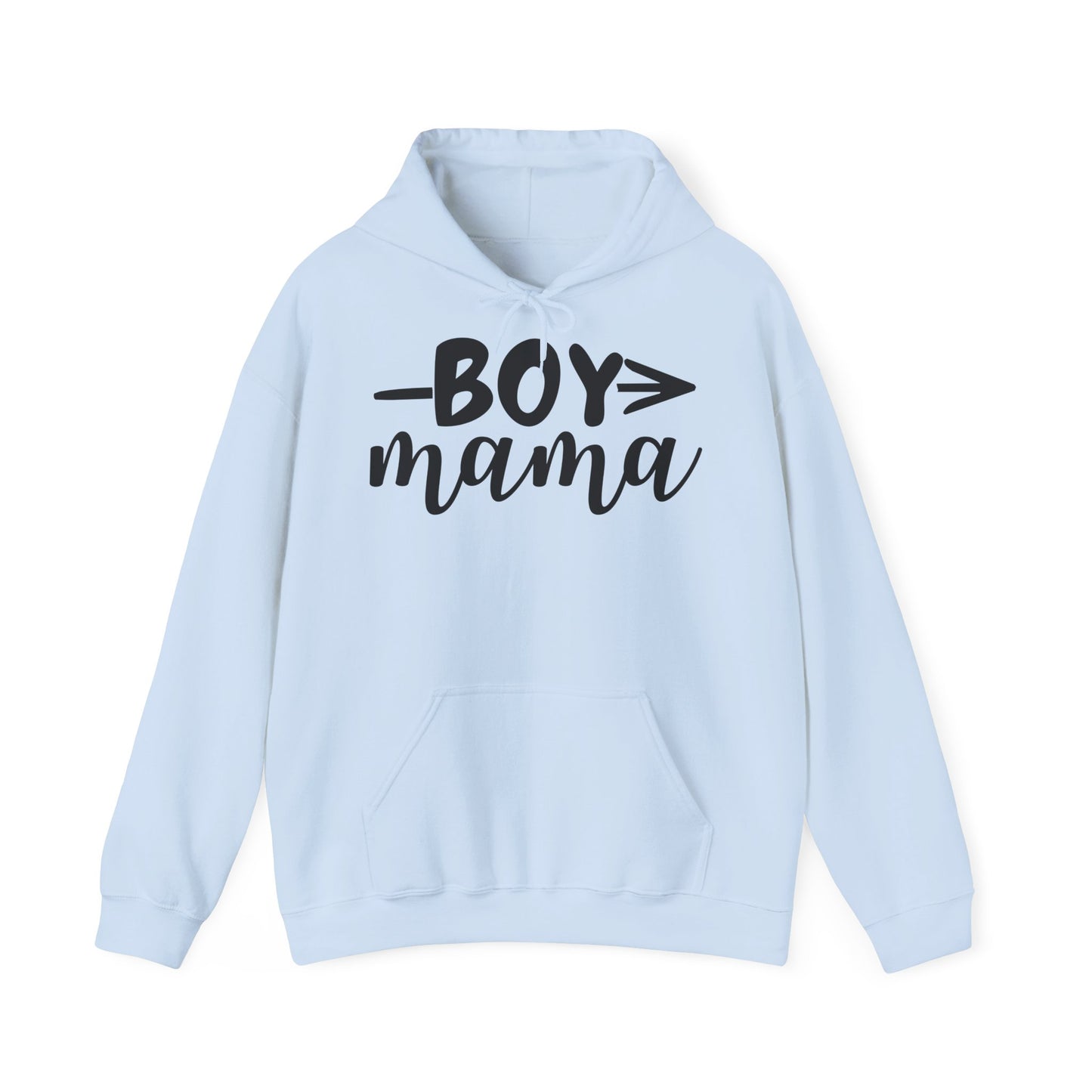 Boy Mama Hoodie — Casual Mom Pullover for Boy Moms, Cute Script Design