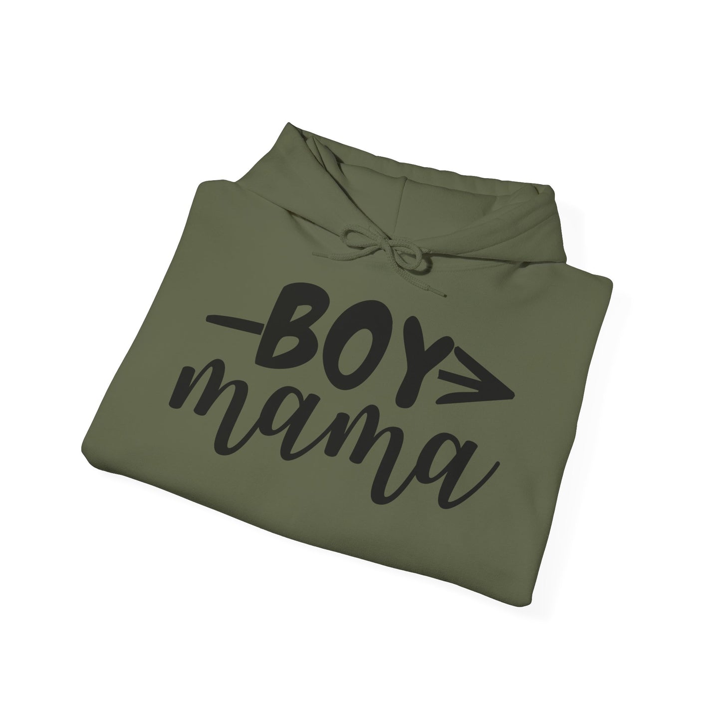 Boy Mama Hoodie — Casual Mom Pullover for Boy Moms, Cute Script Design