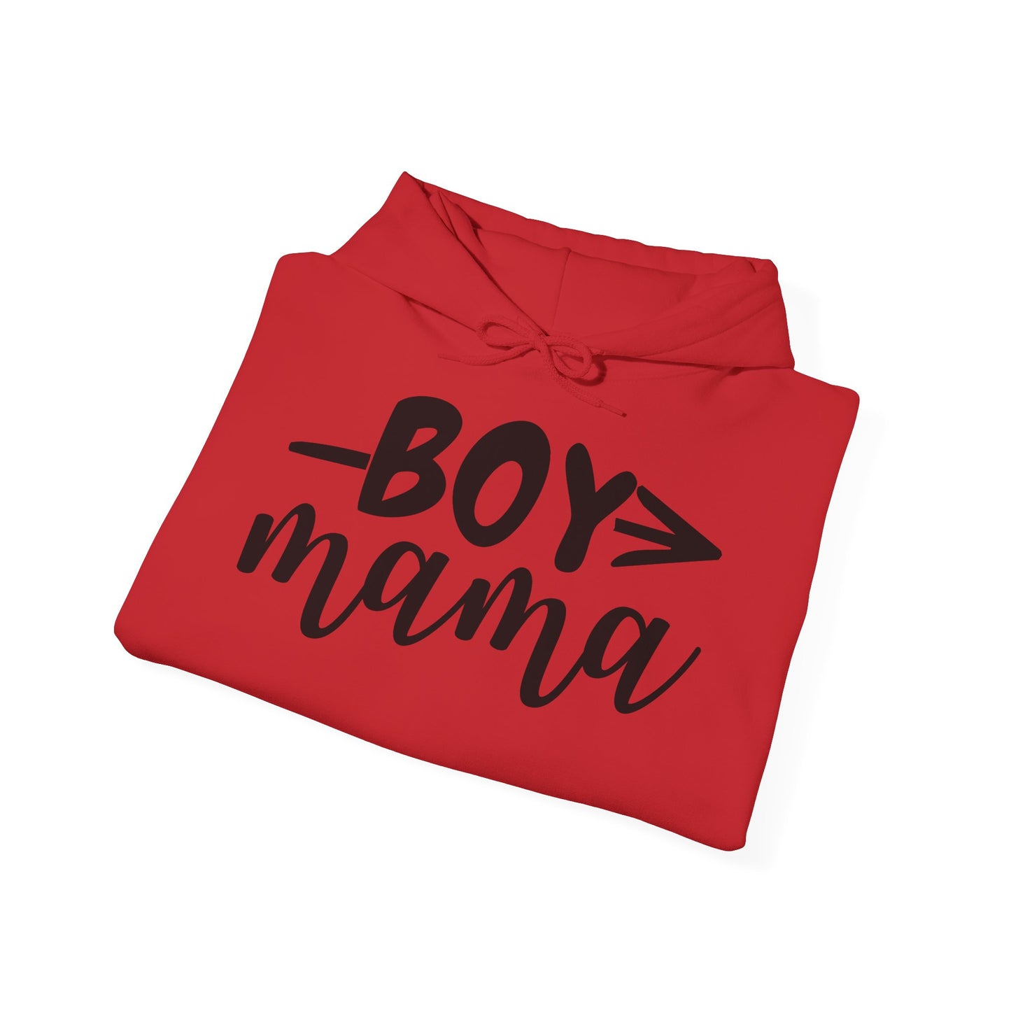 Boy Mama Hoodie — Casual Mom Pullover for Boy Moms, Cute Script Design
